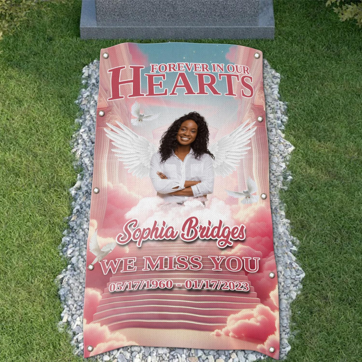 Personalized Grave Blanket : We Miss You