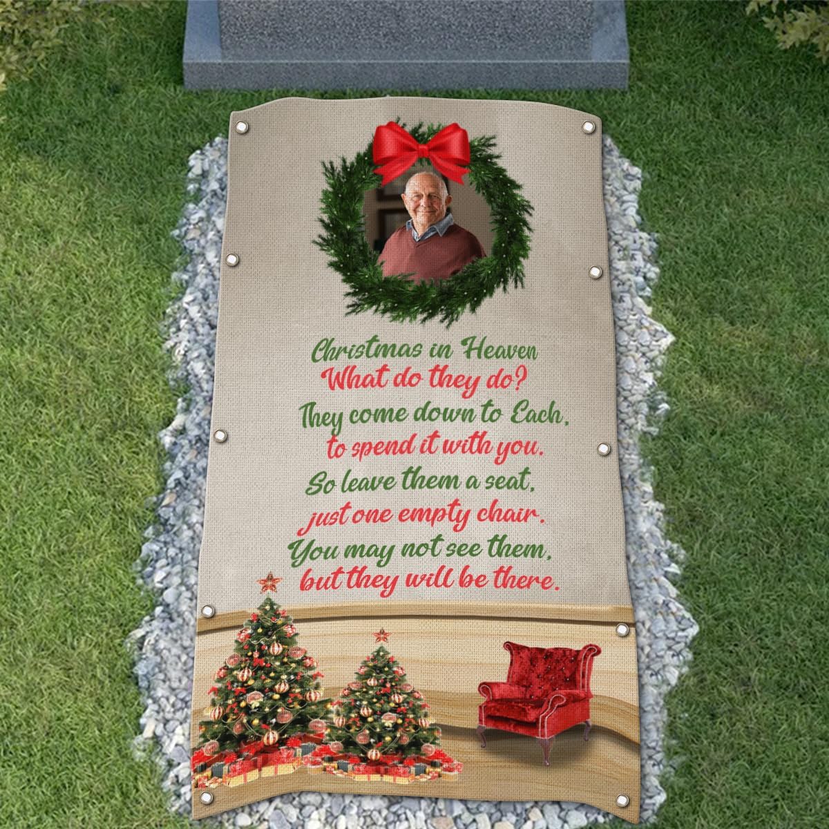 Personalized Grave Blanket : Christmas in Heaven