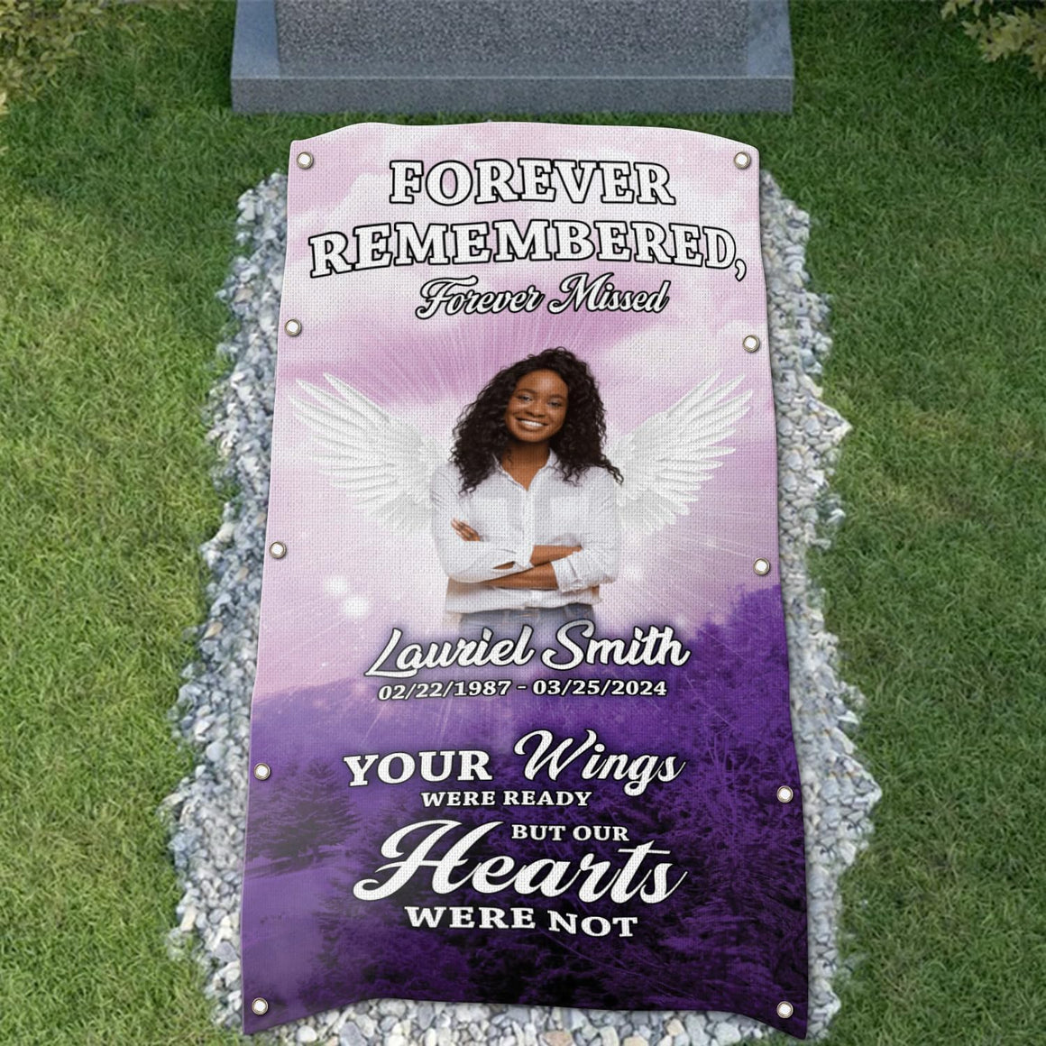 Personalized Grave Blanket : Forever Remembered, Forever Missed