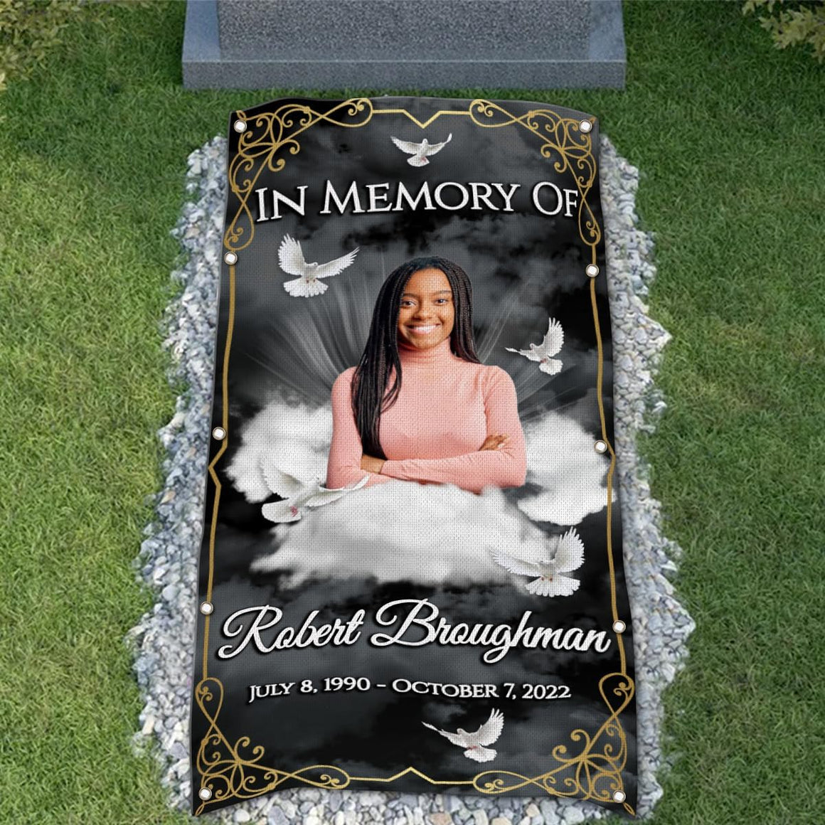 Personalized Grave Blanket : In memory of 2