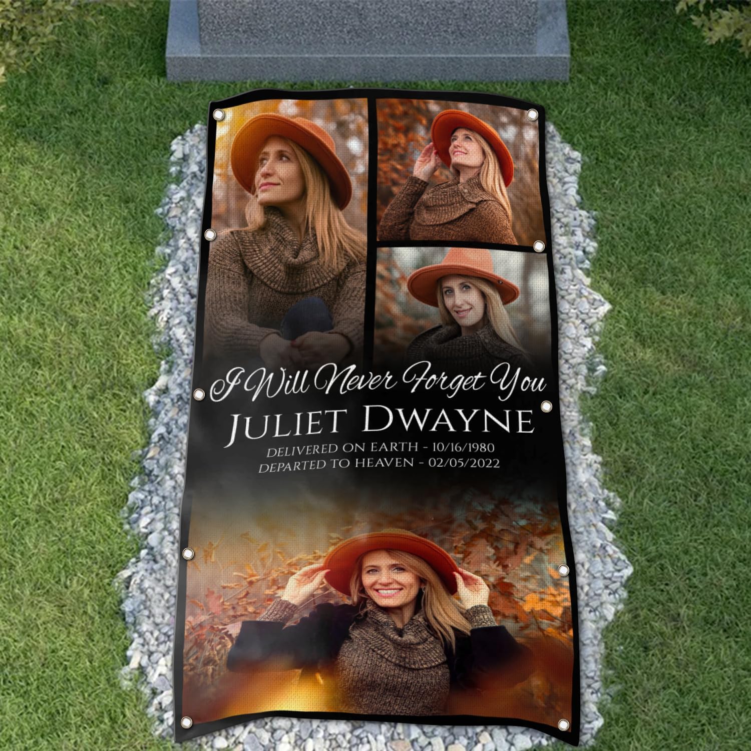 Personalized Grave Blanket : i will never forget you