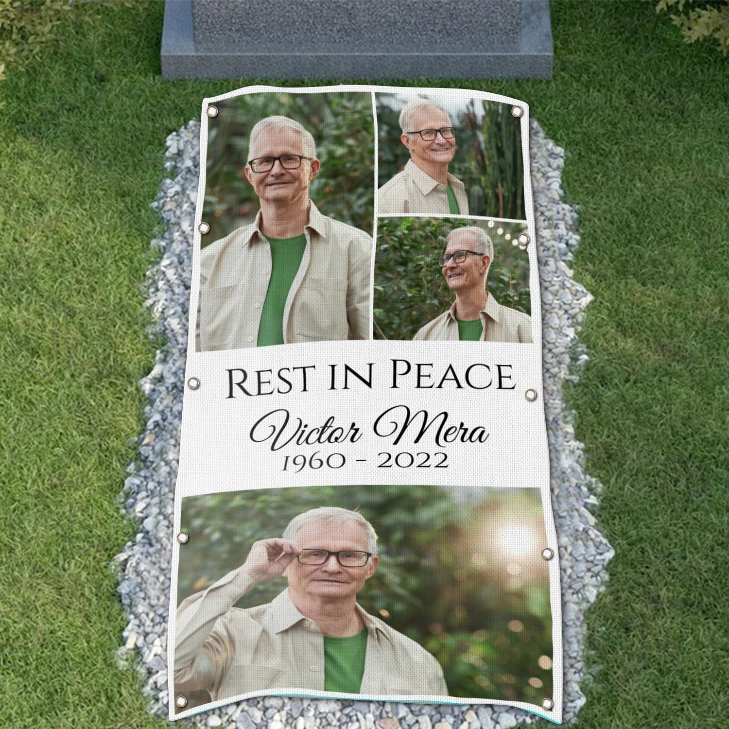 Personalized Grave Blanket : Rest in Peace