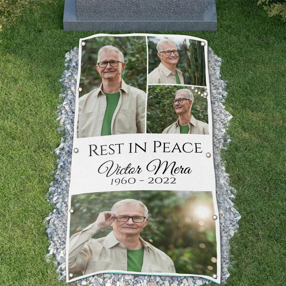 Personalized Grave Blanket : Rest in Peace