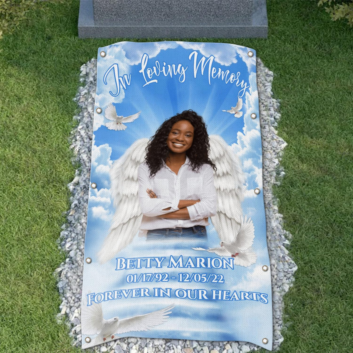 Personalized Grave Blanket : In loving memory of